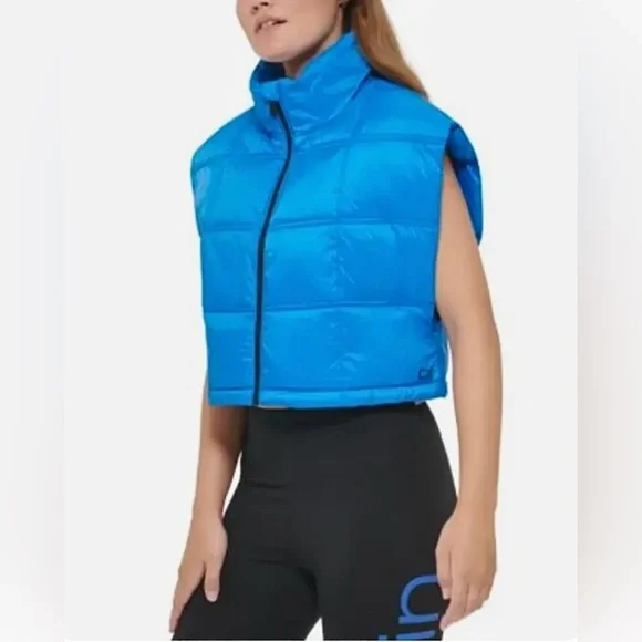 Calvin Klein Performance Cropped Mock-Neck Zip-Up Vest - Picture 5 of 16
